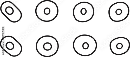 Blood Cells Icon Set Silhouette Vector Collection on a white background.
