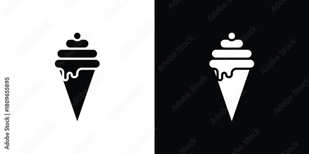 Obraz premium Ice cream cone icon design element for website and app ui design projects