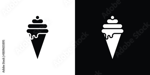 Ice cream cone icon design element for website and app ui design projects