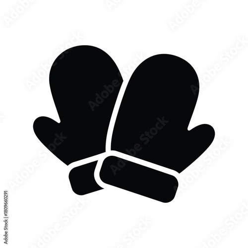 Cozy winter mittens icon for cold weather protection and seasonal activities isolated on white background