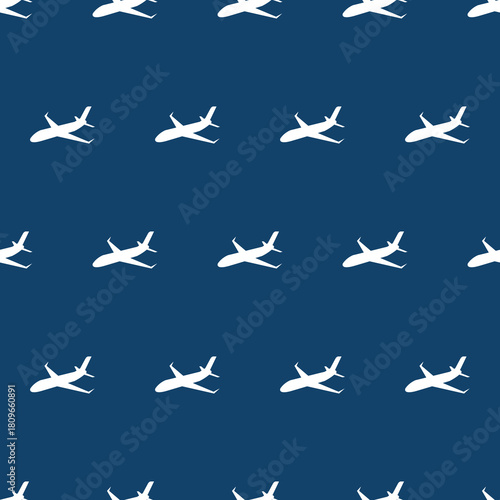 Airplane pattern on navy blue background