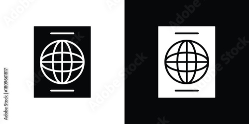 Passport icon design element for website and app ui design projects