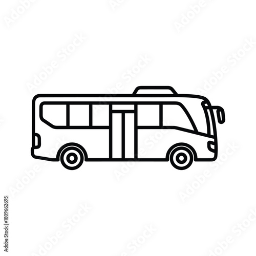 Black and white line icon representing meal time or food preparation schedule with clock and bowls isolated on