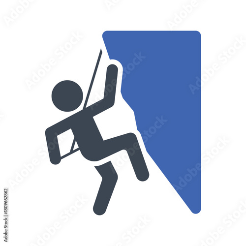 Person rock climbing icon
