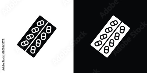 Pill blisters. collection. Silhouette flat icon design element.icon design element for website and app ui design projects