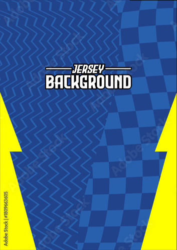 Blue jersey featuring gradient checkerboard pattern with clean sharp directional flow.