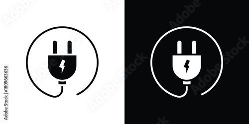 Plug icon design element for website and app ui design projects