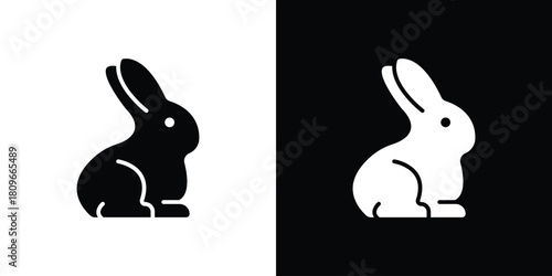 Rabbit icon design element for website and app ui design projects