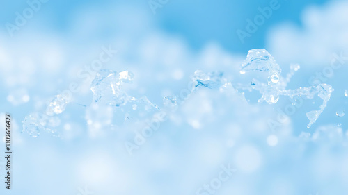 Ice crystals macro in arctic blue tones
