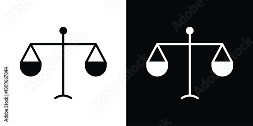 Scales of justice icon design element for website and app ui design projects