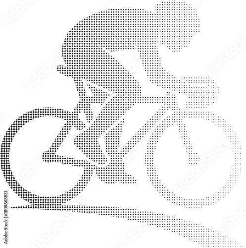 Cyclist racing on velodrome track