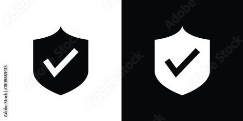 Shield check mark icon design element for website and app ui design projects