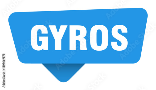 gyros sticker. gyros blue sign isolated on transpatent background