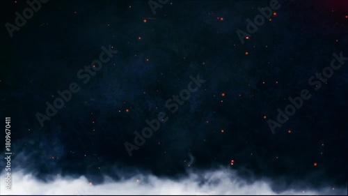 Fire Smoke Particles Black and Blue Screen Background Video