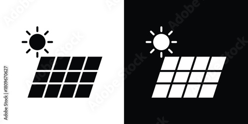 Solar panel icon design element for website and app ui design projects