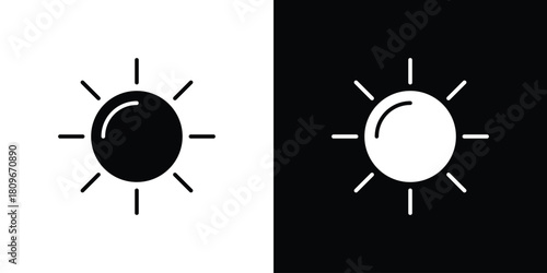Sun icon design element for website and app ui design projects