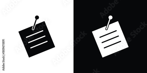 Sticky note icon design element for website and app ui design projects