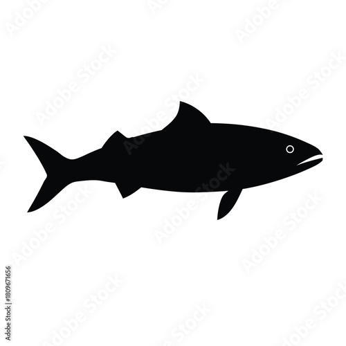 mahi mahi fish silhouette simple design on white