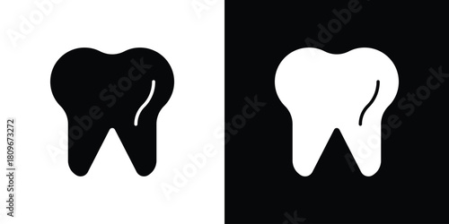 Tooth icon design element for website and app ui design projects