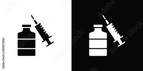 Vaccine vial icon design element for website and app ui design projects