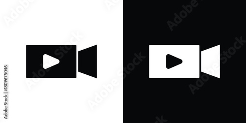 Video camera icon design element for website and app ui design projects