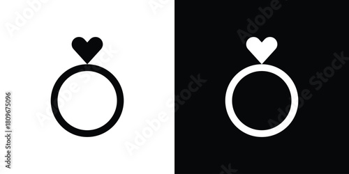 Wedding ring icon design element for website and app ui design projects