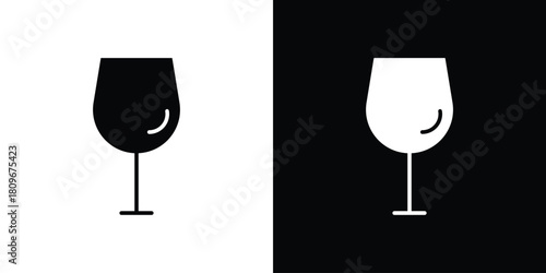 Wine glass icon design element for website and app ui design projects