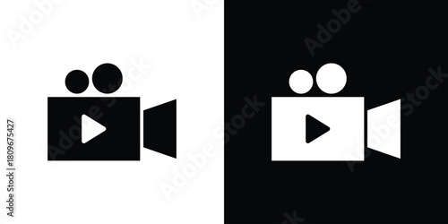 Video icon design element for website and app ui design projects