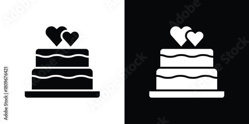 Wedding cake icon design element for website and app ui design projects
