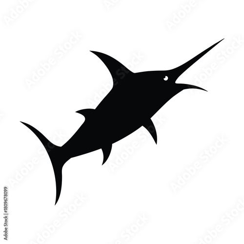 Marlin Fish Jumping Silhouette