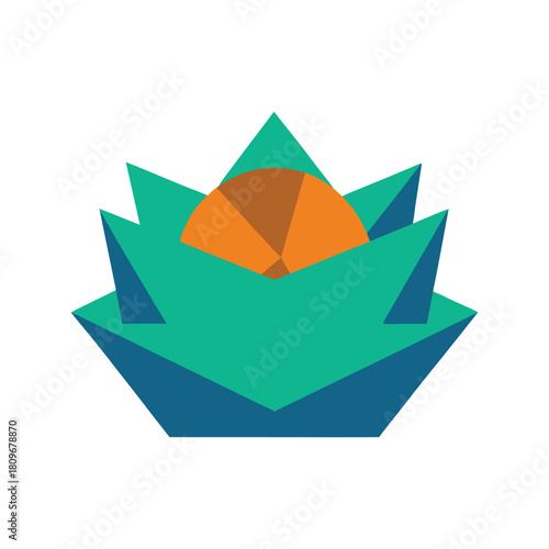 Origami paper boat folded simple transport vessel illustration design on a white background concept