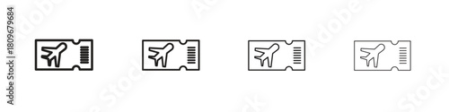 Airline ticket icon for apps and website. vector illustration collection