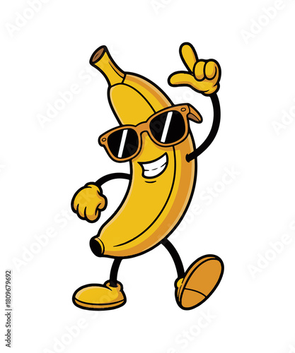 Cute Banana Cartoon Vector Illustration