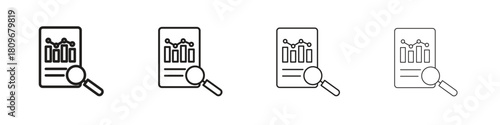 Analytics report icon for apps and website. vector illustration collection