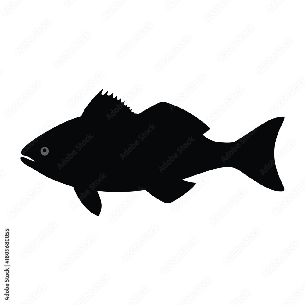 Obraz premium snapper fish silhouette vector design on white