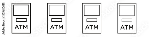 Atm icon for apps and website. vector illustration collection