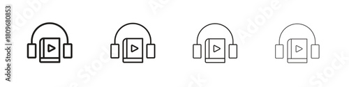 Audiobook icon for apps and website. vector illustration collection