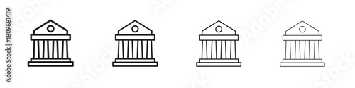 Bank icon for apps and website. vector illustration collection