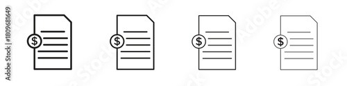 Bank statement icon for apps and website. vector illustration collection