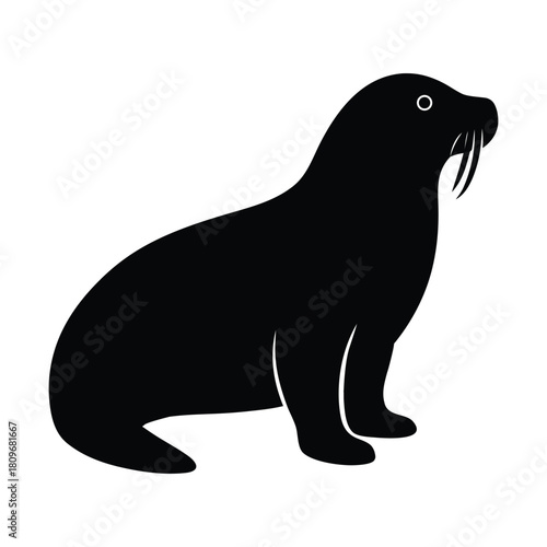 walrus silhouette arctic marine mammal polar wild