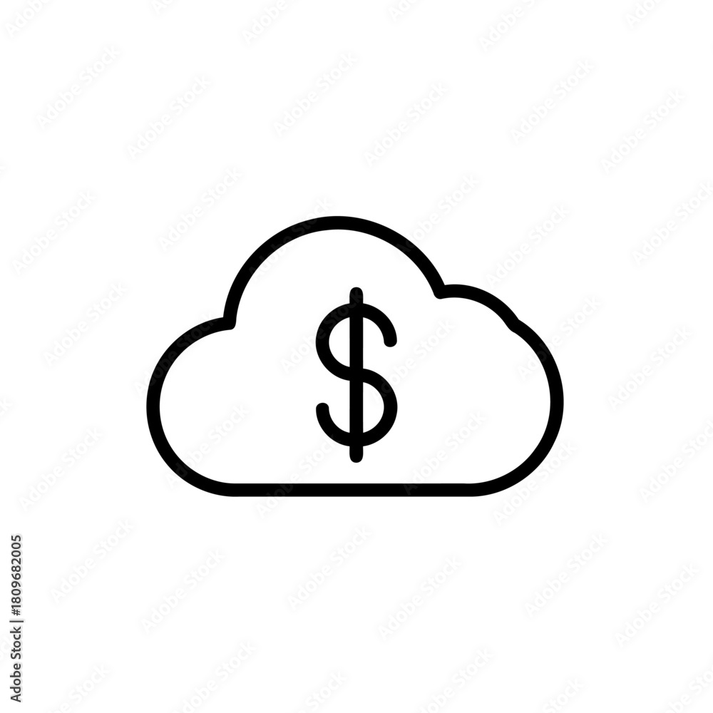 Fototapeta premium Sleek Cloud Finance Icon Vector