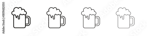 Beer mug icon for apps and website. vector illustration collection