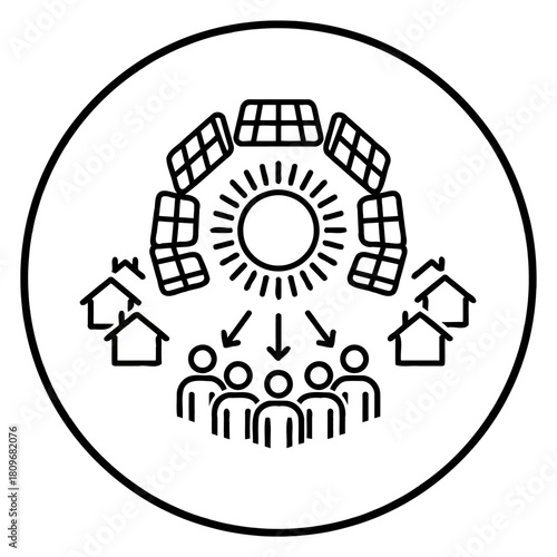 Dreamlike Community Solar Grid Vector Icon