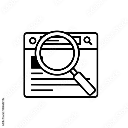 SERP Magnifying Glass Search Icon Vector