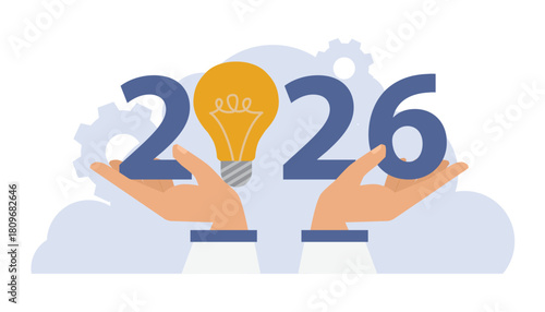 Setting business ideas for 2026. Businessman preparing for new challenges and ideas in 2026