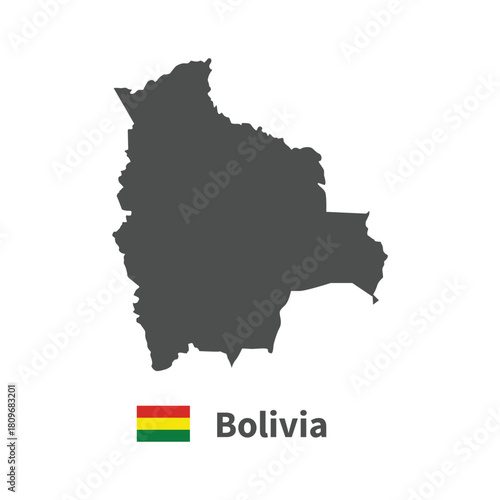 Bolivia flag map illustration on white background