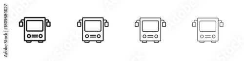 Bus icon for apps and website. vector illustration collection