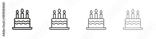 Cake icon for apps and website. vector illustration collection