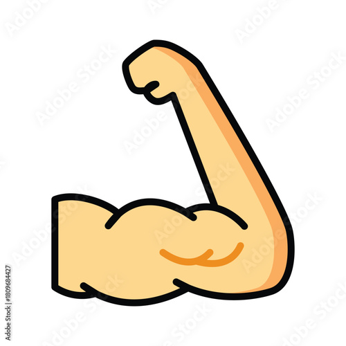 Colored Muscular Arm Vector Illustration Icon for Fitness and Health Design