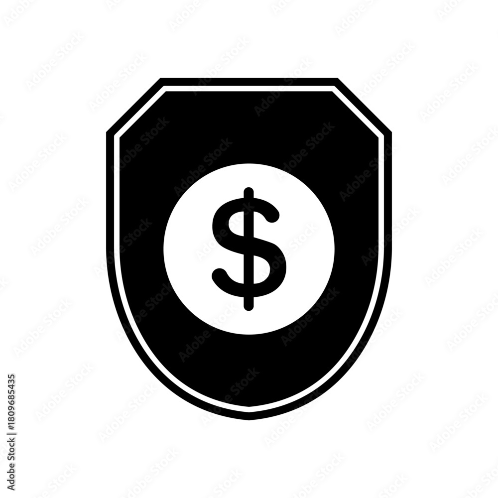 Fototapeta premium Icon a money security, isolated against a clean background.